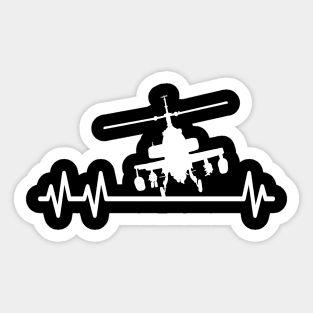 Attack Helicopter Military Aviation Heartbeat Sticker